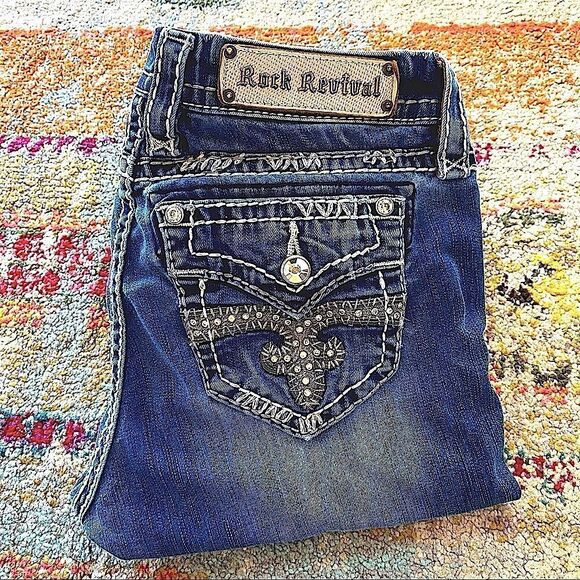 Rock Revival Denim - Rock Revival Shara Rhinestone Skinny Jeans